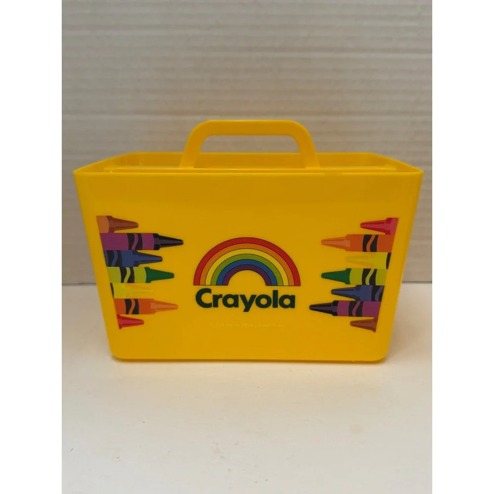 Crayola Art Storage Caddy and 2-Pack Tumbler Set Yellow Rainbow Lot Set